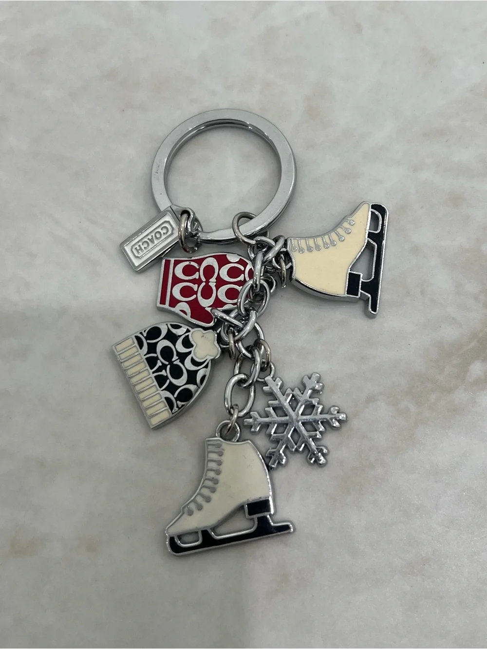 Coach Vintage Y2K Winter Snowflake Charms Keychain